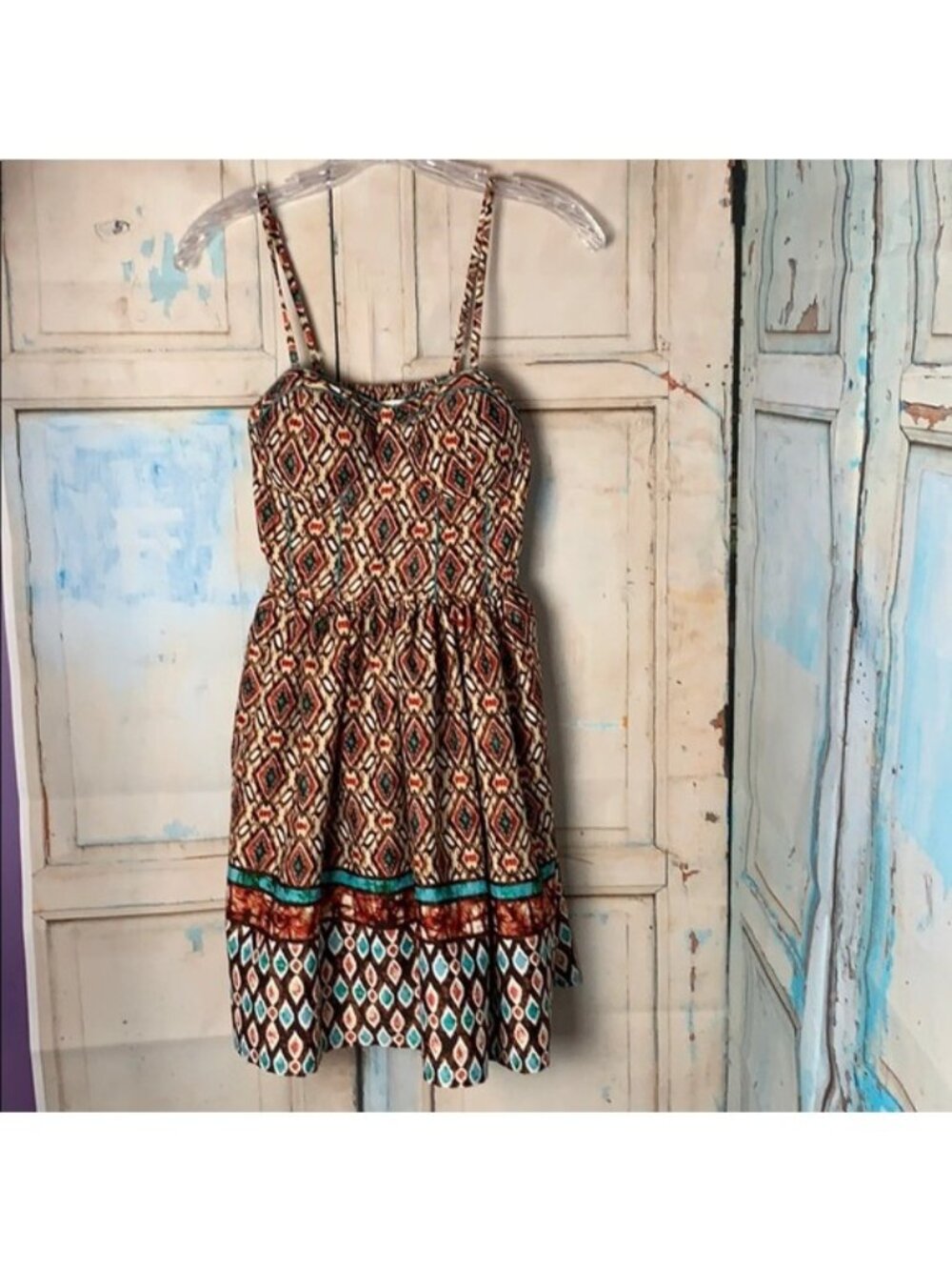 American Rag Cie Womens Tribal Print Sundress Small Multicolor Cotton Blend